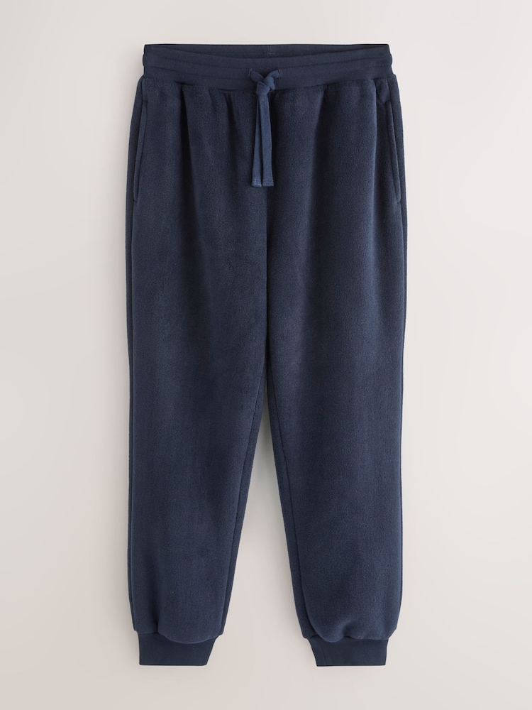 Navy Blue Brushed Borg Fleece Lined Joggers - Image 8 of 8 Navy Blue Brushed Borg Fleece Lined Joggers - Image 8 of 8