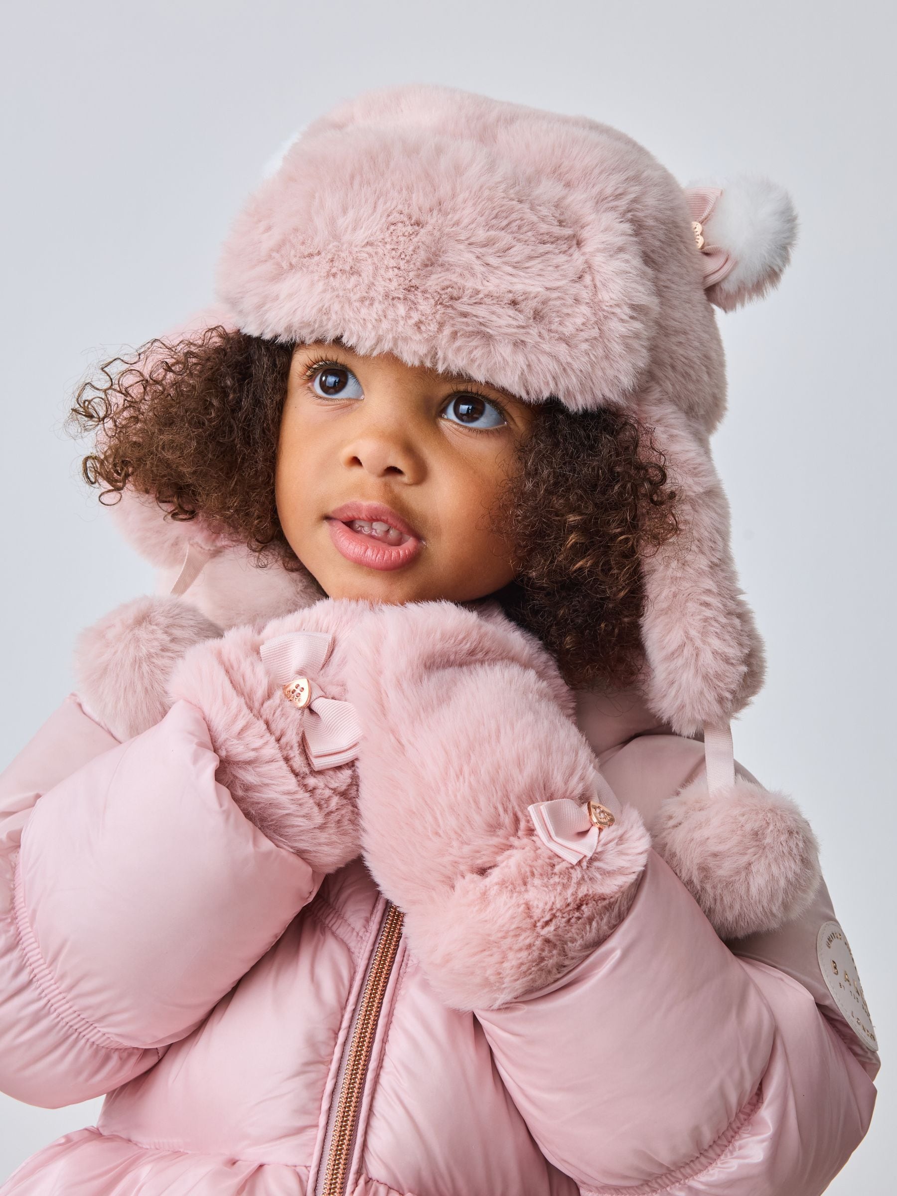 Buy Baker by Ted Baker Bow Pink Faux Fur Trapper Hat from the Next