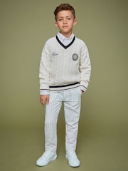 Reiss Off White 3-9 yrs SmileyWorld | Reiss Cable-Knit Jumper Unisex Fit - Image 1 of 5