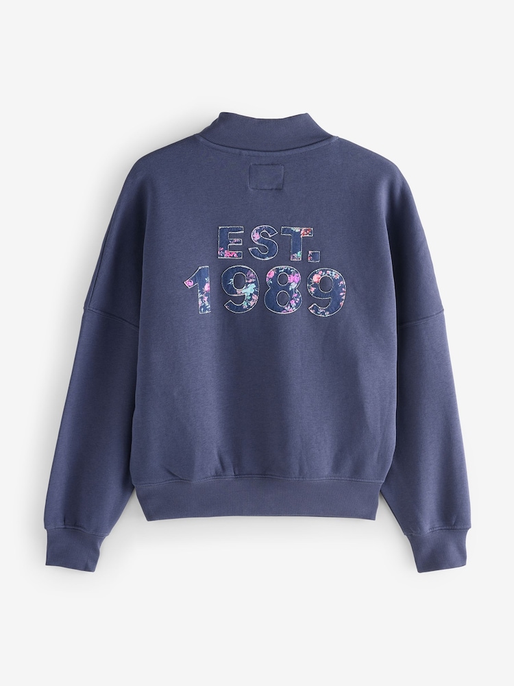 Shabby Chic by Rachel Ashwell® Navy Floral Quarter Zip Sweatshirt - Image 2 of 5
