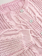 Shabby Chic by Rachel Ashwell® Pink Washed Cable Cardigan - Image 8 of 9