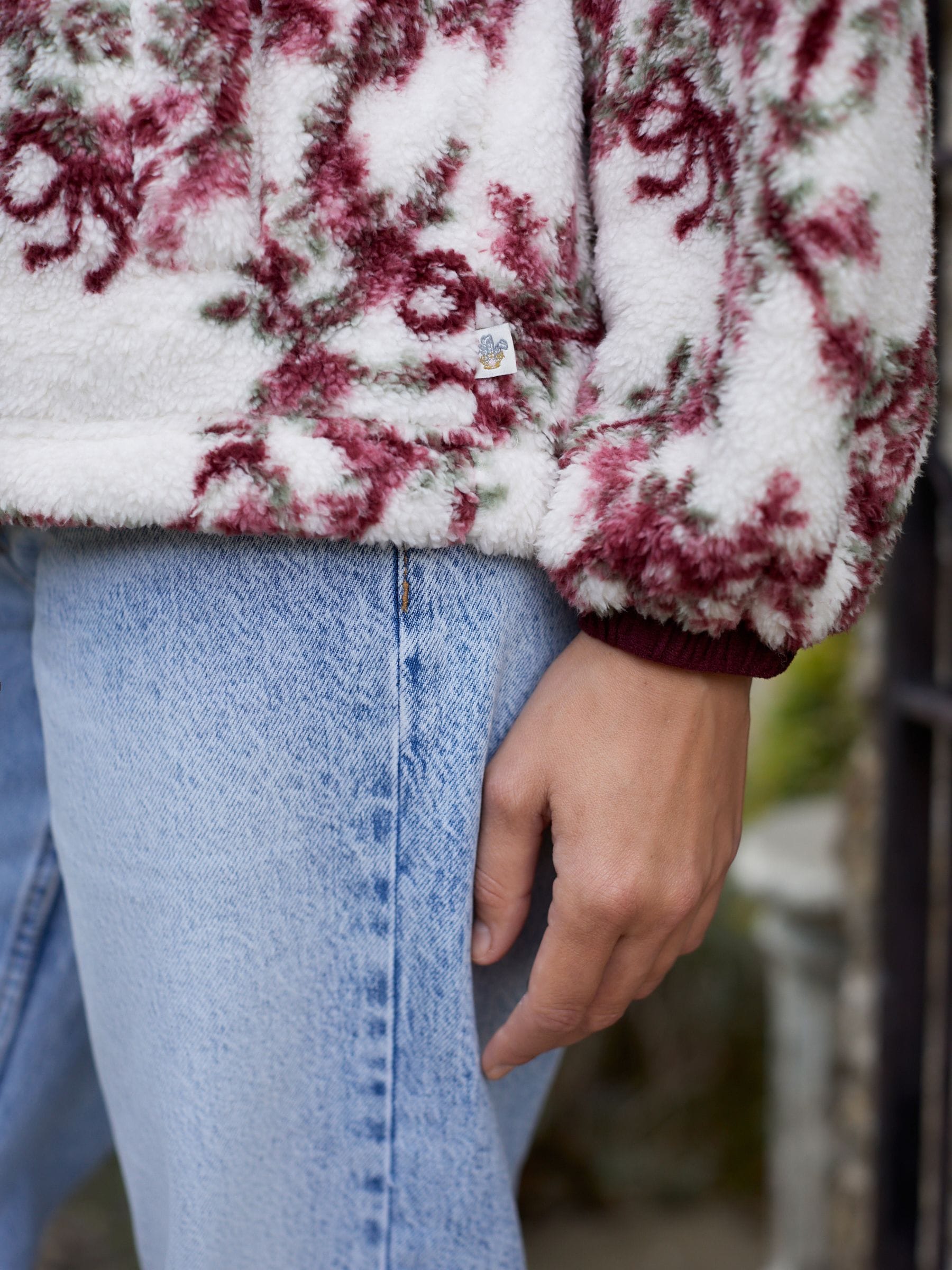 Buy Shabby Chic by Rachel Ashwell® Cream Floral Quarter Zip Borg