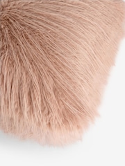 Pink 50 x 50cm Feather Faux Fur Cushion - Image 5 of 5
