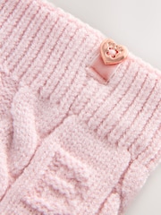 Baker by Ted Baker Girls Pink Cable Knit Snood - Image 6 of 7