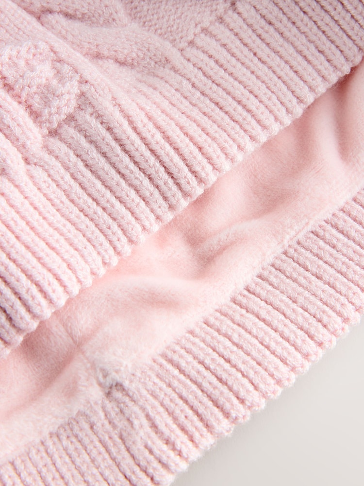 Baker by Ted Baker Girls Pink Cable Knit Snood - Image 7 of 7 Baker by Ted Baker Girls Pink Cable Knit Snood - Image 7 of 7