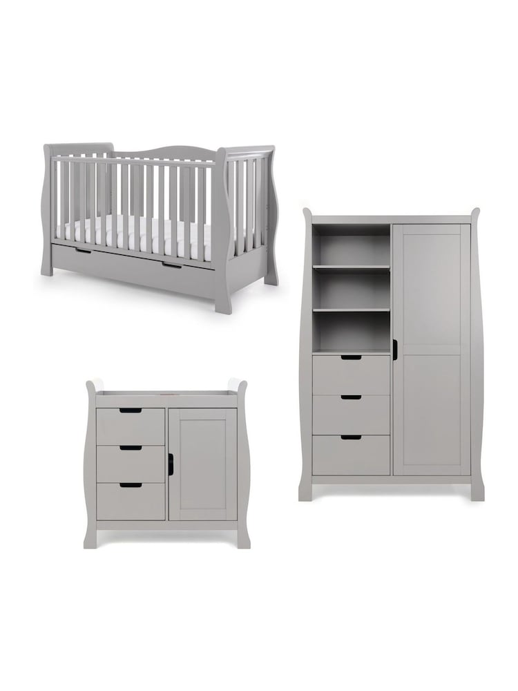 Obaby Warm Grey Stamford Luxe 3 Piece Nursery Furniture Set - Image 2 of 8