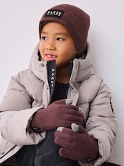 Baker by Ted Baker Boys Beanie and Gloves Set - Image 1 of 5