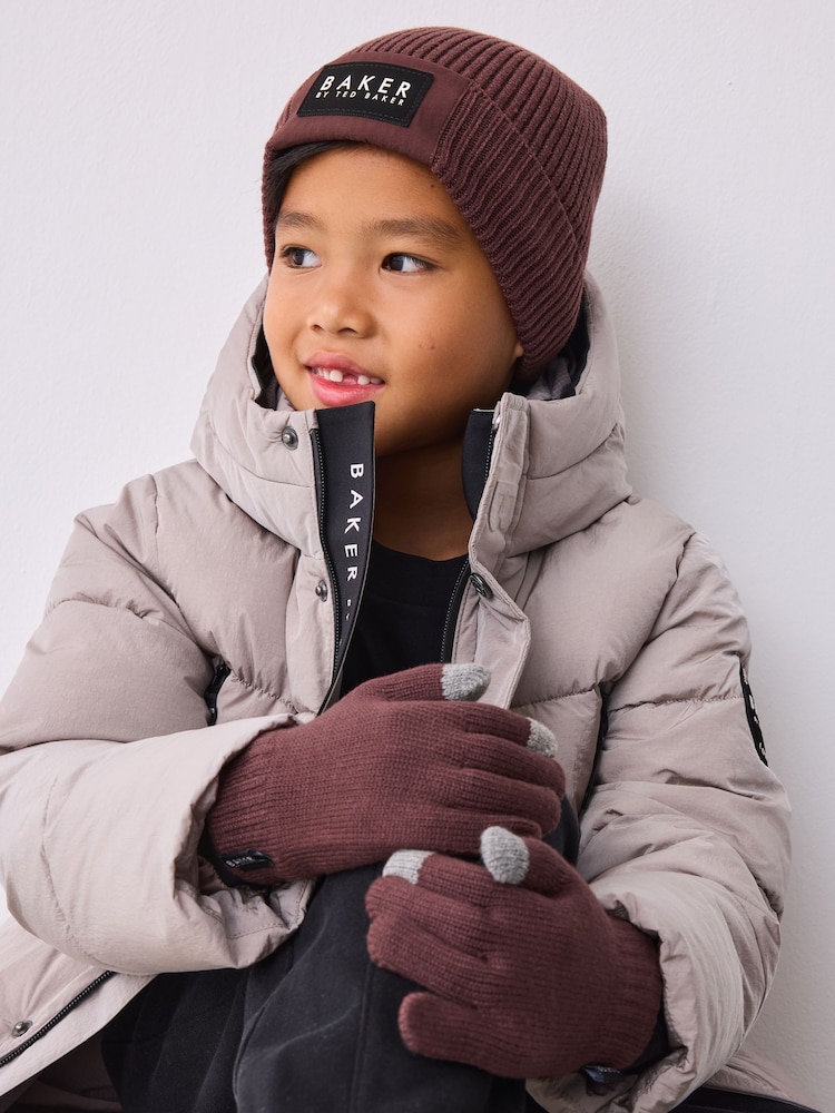 Baker by Ted Baker Boys Beanie and Gloves Set - Image 1 of 5 Baker by Ted Baker Boys Beanie and Gloves Set - Image 1 of 5