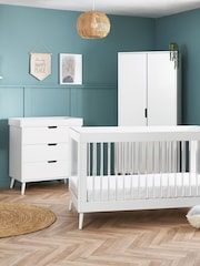 Obaby White With Acrylic Maya 3 Piece Nursery Furniture Set - Image 1 of 12
