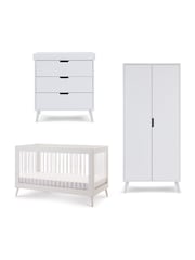 Obaby White With Acrylic Maya 3 Piece Nursery Furniture Set - Image 5 of 12