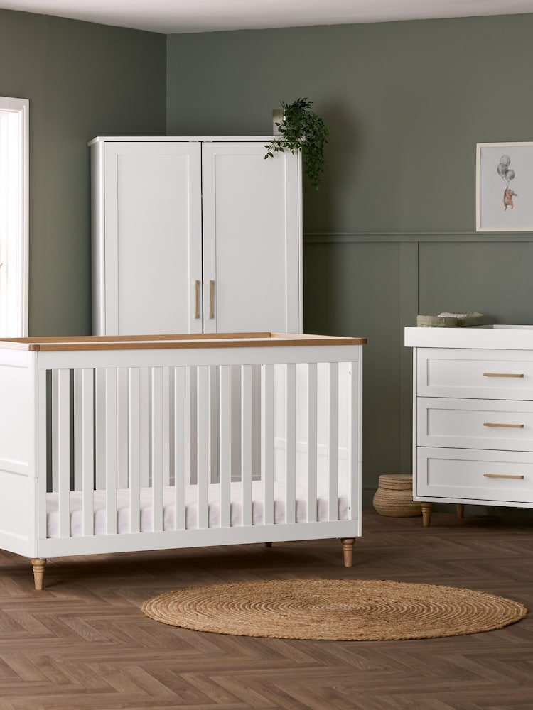 Obaby White with Natural Orla 3 Piece Nursery Furniture Set - Image 2 of 11