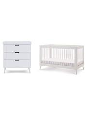 Obaby White with Acrylic Maya 2 Piece Nursery Furniture Set - Image 5 of 11