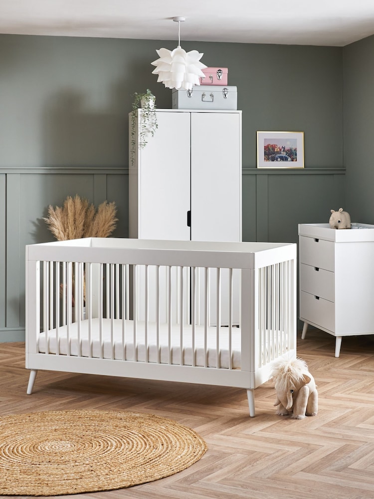 Obaby Nordic White Maya 3 Piece Nursery Furniture Set - Image 1 of 12