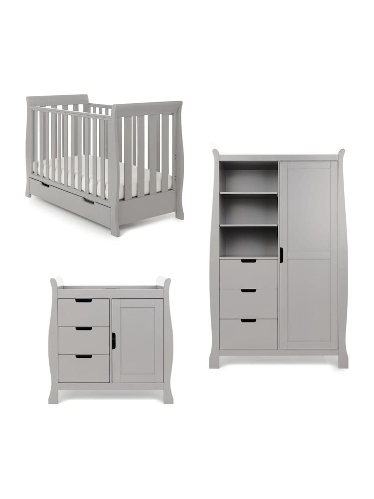 Obaby Warm Grey Stamford Mini 3 Piece Nursery Furniture Set - Image 2 of 7
