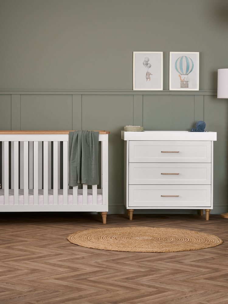 Obaby White with Natural Orla 2 Piece Nursery Furniture Set - Image 2 of 8
