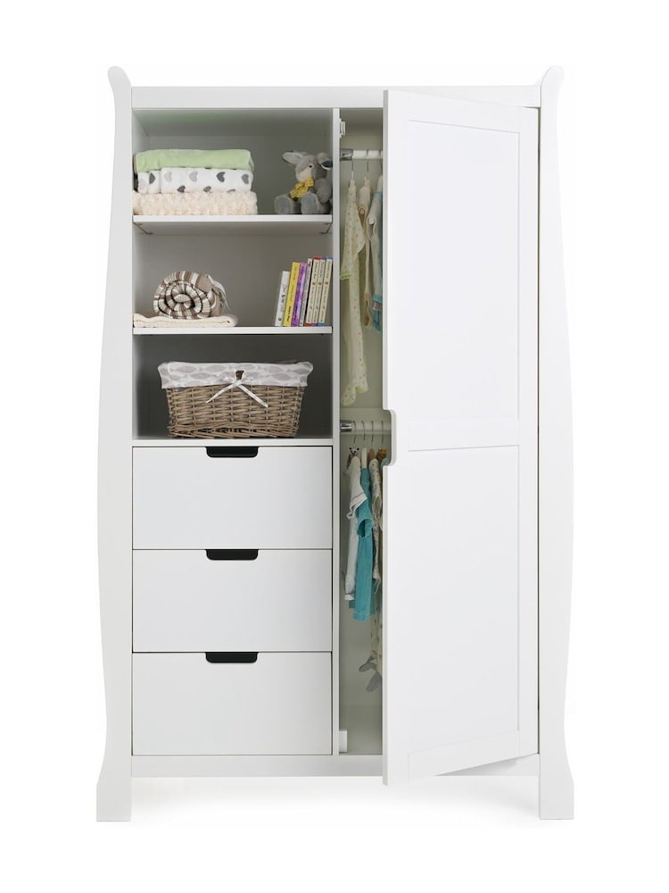Obaby White Stamford Nursery Double Wardrobe - Image 3 of 3