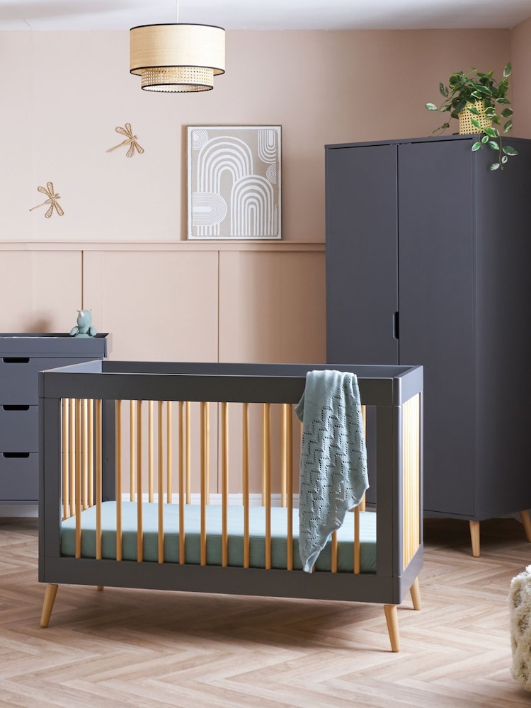 Obaby Slate with Natural Maya Mini 3 Piece Nursery Furniture Set - Image 1 of 9