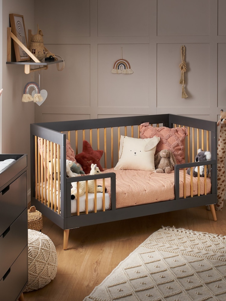 Obaby Slate with Natural Maya 3 Piece Nursery Furniture Set - Image 2 of 9