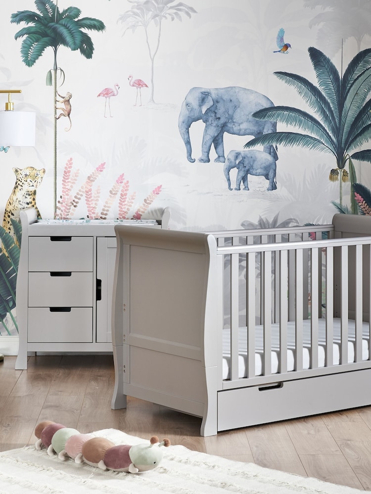 Obaby Warm Grey Stamford Classic 2 Piece Nursery Furniture Set - Image 1 of 8