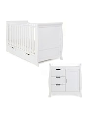 Obaby White Stamford Classic 2 Piece Nursery Furniture Set - Image 2 of 7