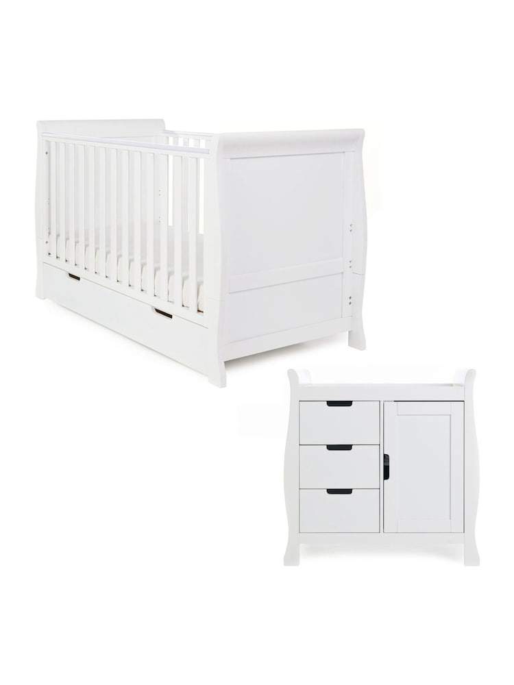 Obaby White Stamford Classic 2 Piece Nursery Furniture Set - Image 2 of 7