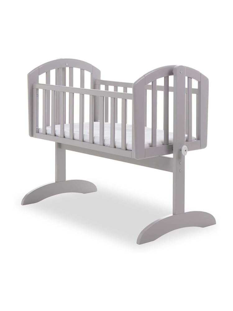 Obaby Warm Grey Sophie Nursery Crib and Foam Mattress - Image 1 of 2