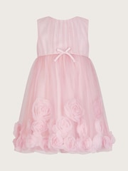 Monsoon Pink Baby Josie 3D Rosette Dress - Image 1 of 3