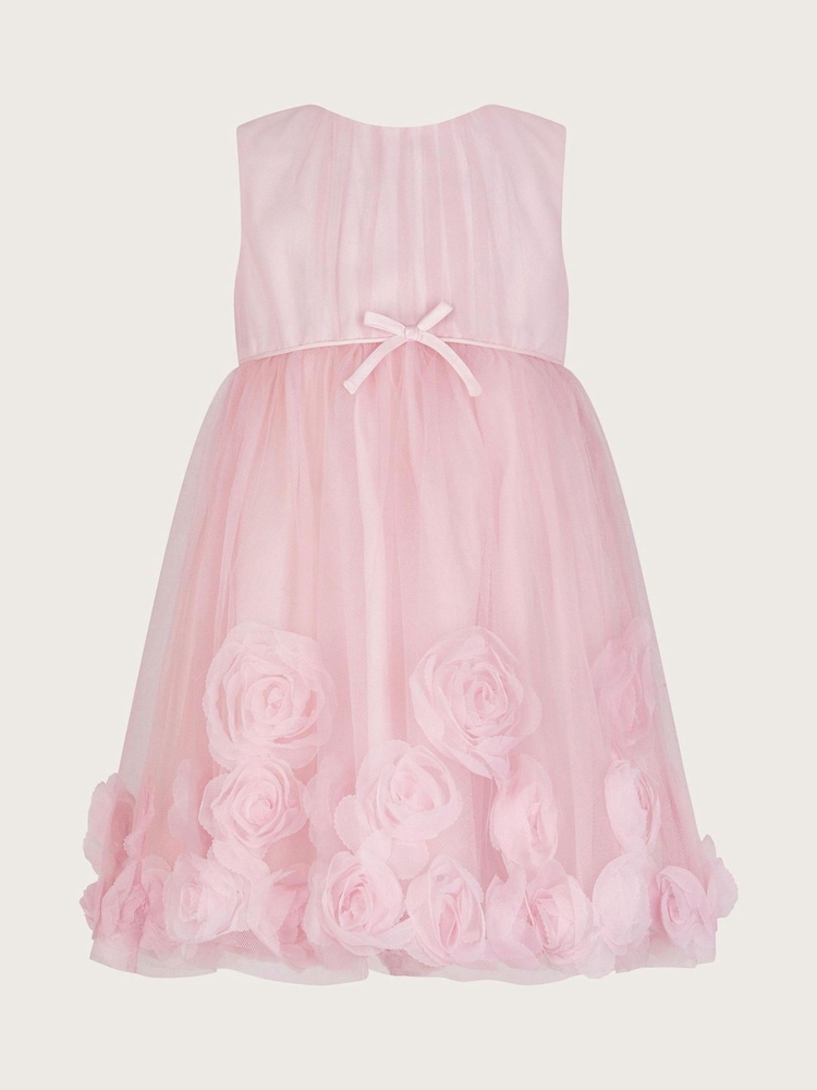 Monsoon Pink Baby Josie 3D Rosette Dress - Image 1 of 3