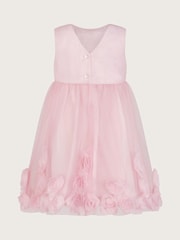 Monsoon Pink Baby Josie 3D Rosette Dress - Image 2 of 3