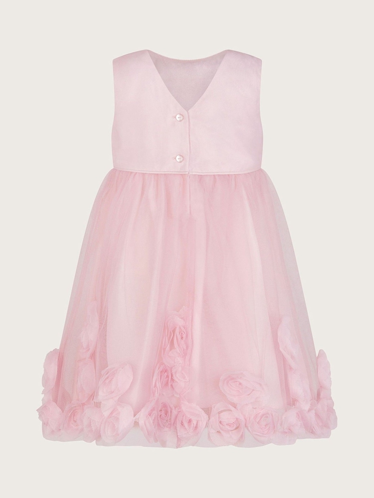 Monsoon Pink Baby Josie 3D Rosette Dress - Image 2 of 3
