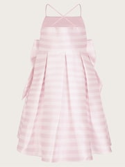 Monsoon Pink Stripe Bow Strappy Twill Dress - Image 3 of 4