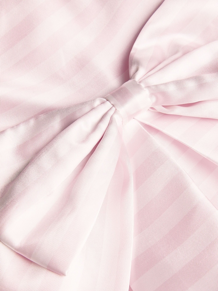 Monsoon Pink Stripe Bow Strappy Twill Dress - Image 4 of 4