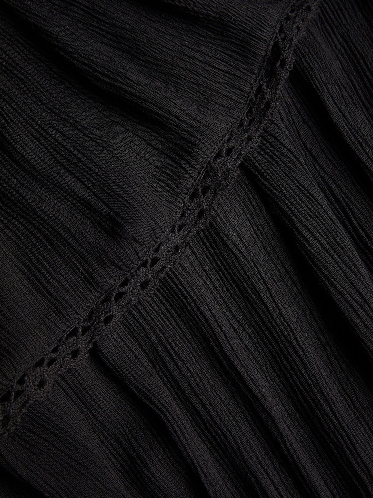Monsoon Black Asymmetrical Broderie Frill Dress - Image 3 of 3