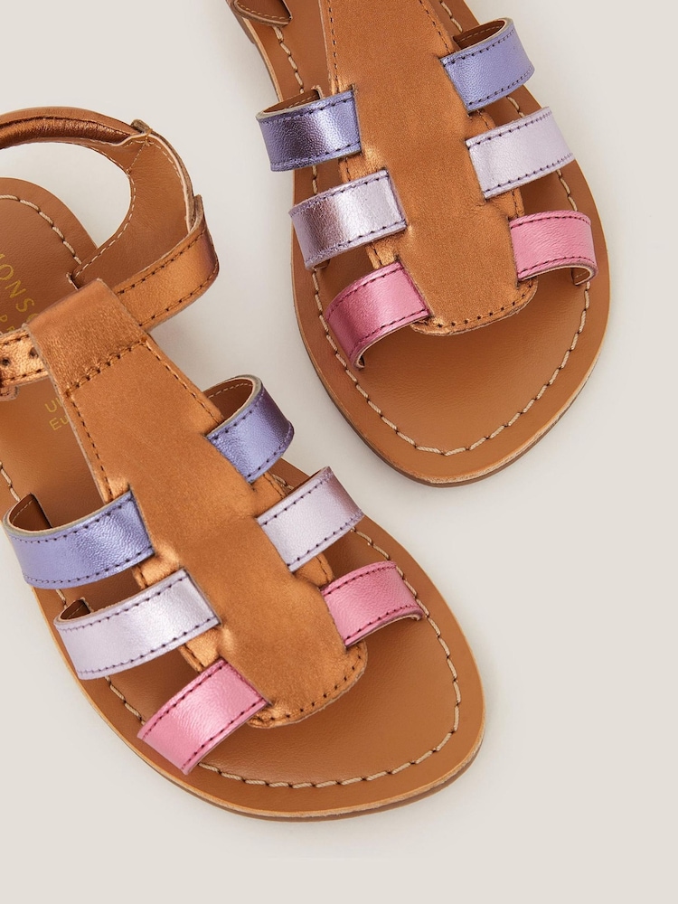 Monsoon Brown Leather Gladiator Sandals - Image 3 of 3