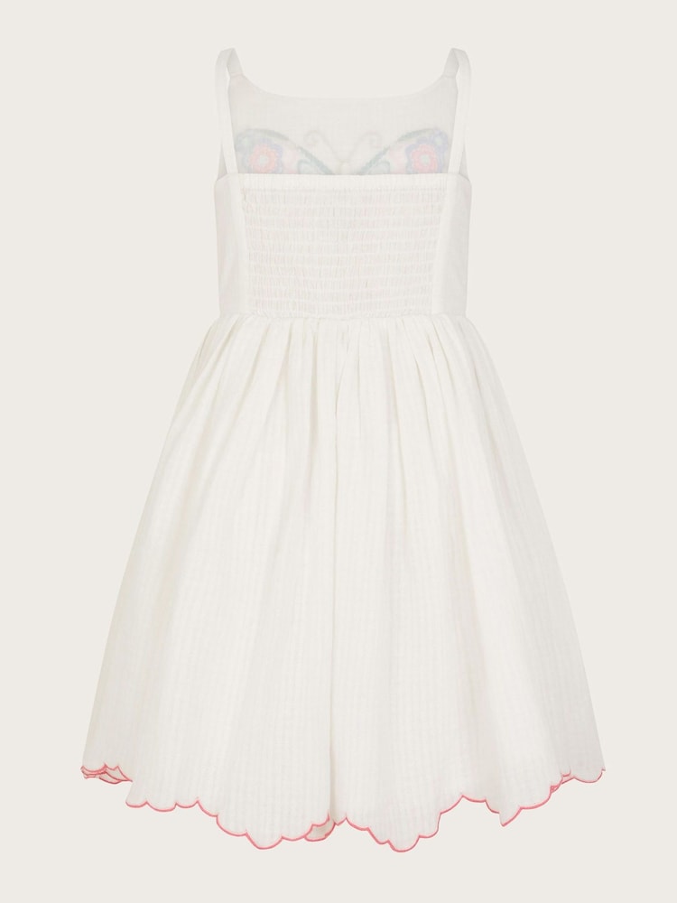 Monsoon Natural Butterfly Embroidered Cotton Dress - Image 3 of 4