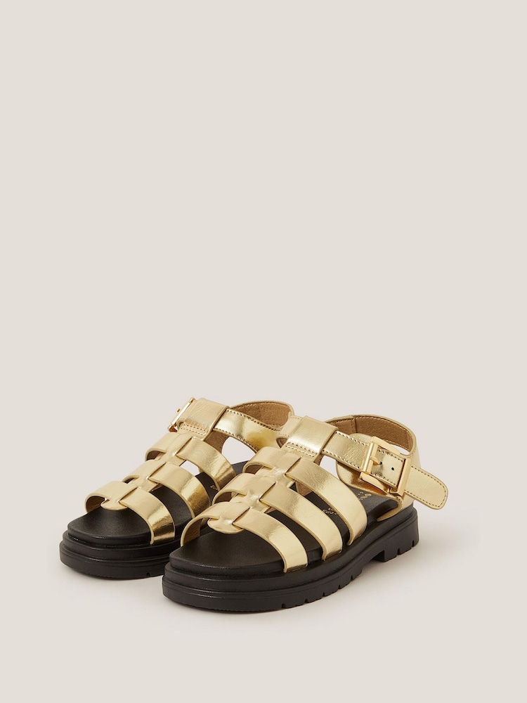Monsoon Gold Chunky Platform Sandals - Image 2 of 3