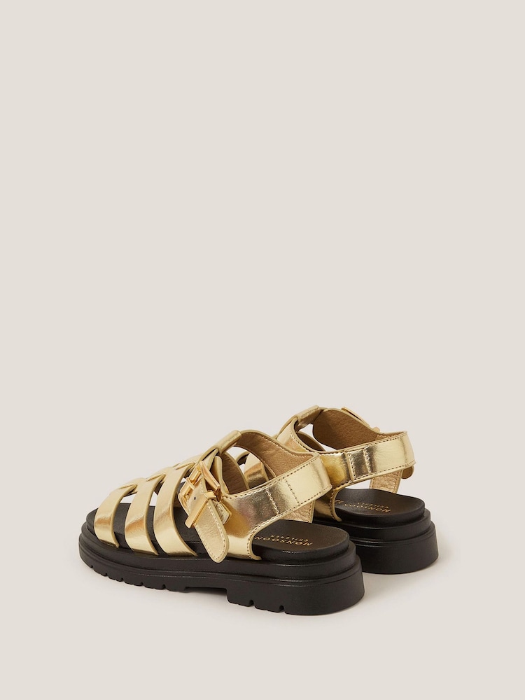 Monsoon Gold Chunky Platform Sandals - Image 3 of 3