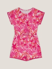 Monsoon Pink Birds Of Paradise Short Sleeve Playsuit - Image 2 of 3