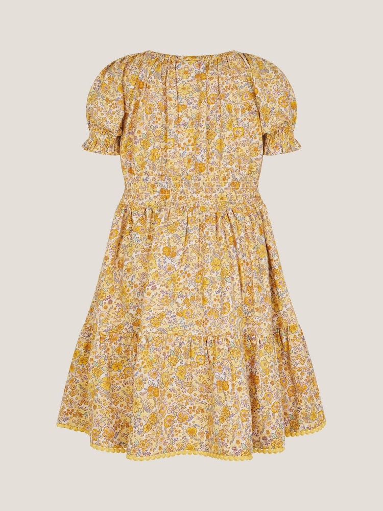 Monsoon Floral Puff Sleeve Jersey 100% Cotton Dress - Bild 3 von 3 Monsoon Floral Puff Sleeve Jersey 100% Cotton Dress - Bild 3 von 3