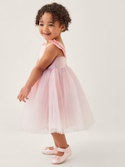 Monsoon Pink Baby Angel Wing Sleeve Tulle Dress - Image 1 of 4