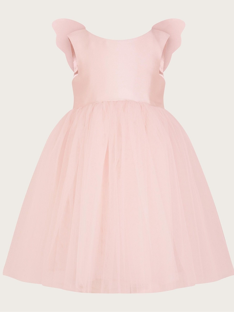 Monsoon Pink Baby Angel Wing Sleeve Tulle Dress - Image 2 of 4