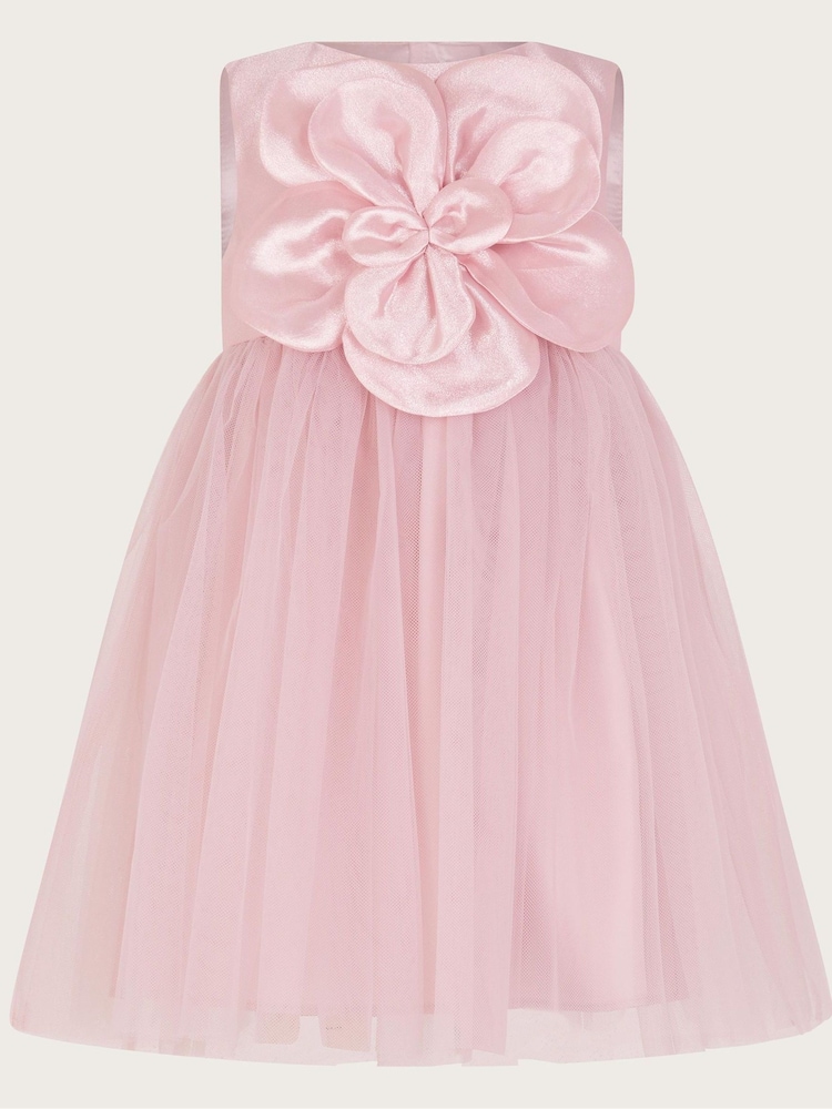 Monsoon Pink Baby Annabelle Flower Bodice Tulle Dress - Image 2 of 4