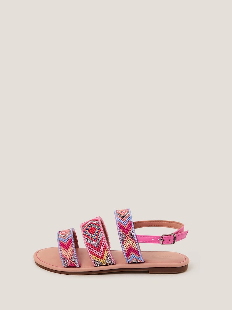 Monsoon Pink Embellished Strappy Sandals - Image 1 of 3