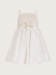 Monsoon White Baby Orelia Sequin Satin Dress - Image 1 of 3