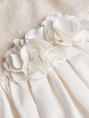 Monsoon White Baby Orelia Sequin Satin Dress - Image 3 of 3