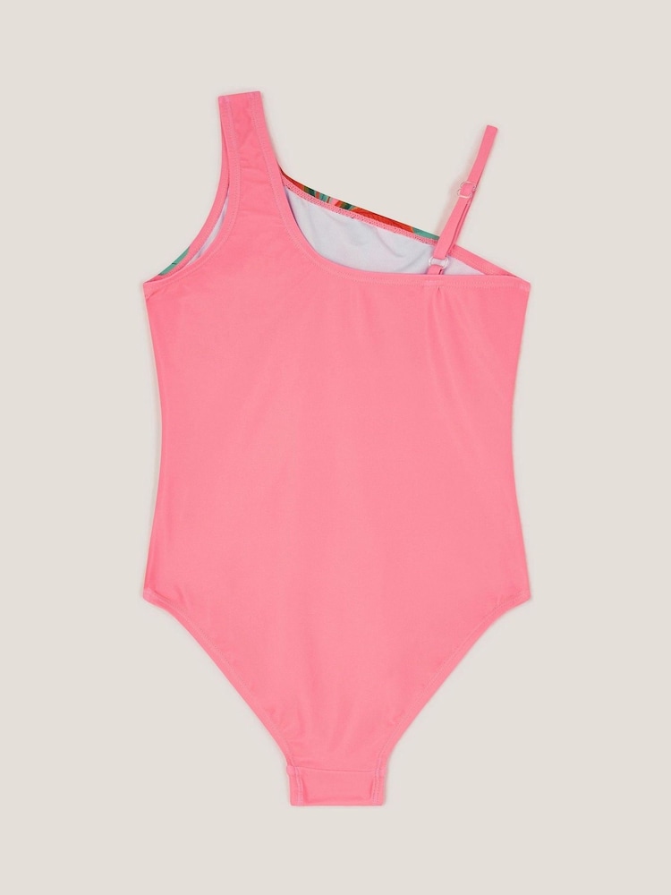 Monsoon Pink Leopard Print Asymmetrical Swimsuit - Image 2 of 2 Monsoon Pink Leopard Print Asymmetrical Swimsuit - Image 2 of 2