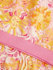 Monsoon Pink 100% Cotton Sun Print Sweatshirt and Shorts Set - Image 3 of 3