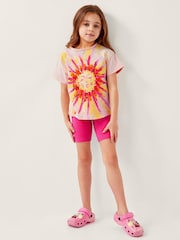 Monsoon Pink Sun Ray 100% Cotton Top and Shorts Set - Image 1 of 4