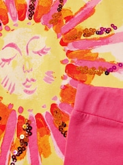 Monsoon Pink Sun Ray 100% Cotton Top and Shorts Set - Image 4 of 4