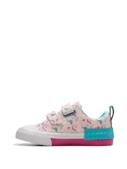 Rosa - Clarks Clarks Toddler Wide Fit Foxing Canvas Shoes - Imagen 2 de 7